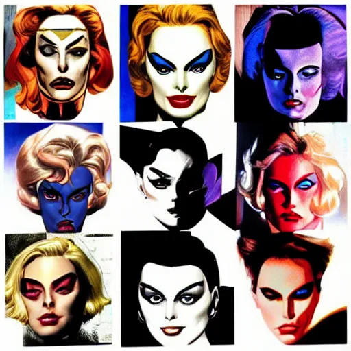 Image similar to page texture canvas texture eye shadow makeup smokey eyes margot robbie by artgem by brian bolland by alex ross by artgem by brian bolland by alex rossby artgem by brian bolland by alex ross by artgem by brian bolland by alex ross