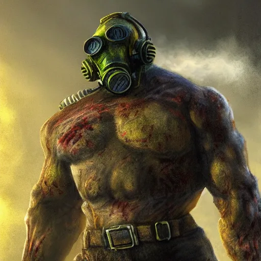 Prompt: super mutant from fallout, hyper realistic, highly detailed, high quality, high resolution