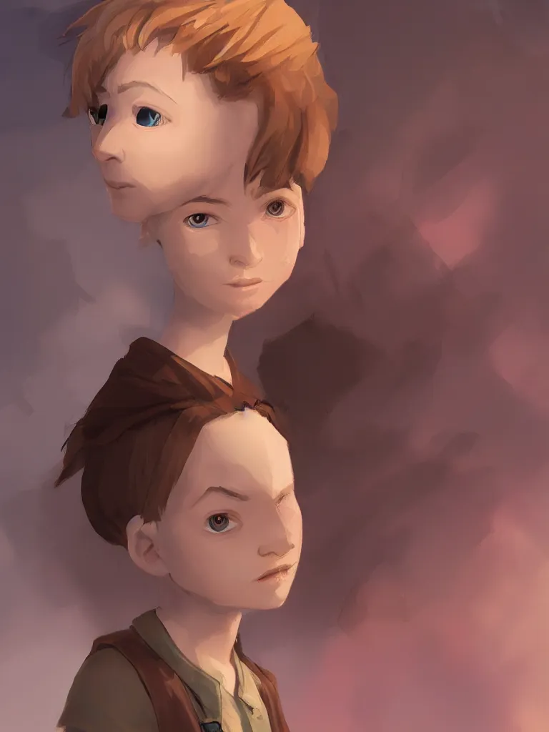 Prompt: gorgeous androgynous child by disney concept artists, blunt borders, eye contact, godly light,