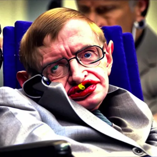 Image similar to stephen hawking as the joker in batman, 2 0 1 5