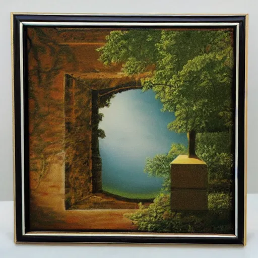 Prompt: oil painting of an optical illusion