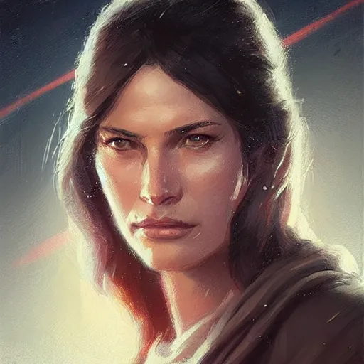 Image similar to portrait of a woman by Greg Rutkowski, Jaina Solo from the Star Wars Expanded Universe, highly detailed portrait, digital painting, artstation, concept art, smooth, sharp foccus ilustration, Artstation HQ