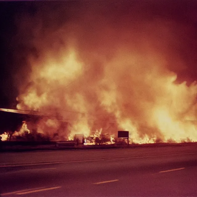 Image similar to the world is on fire and no one cares, photo by william eggelston