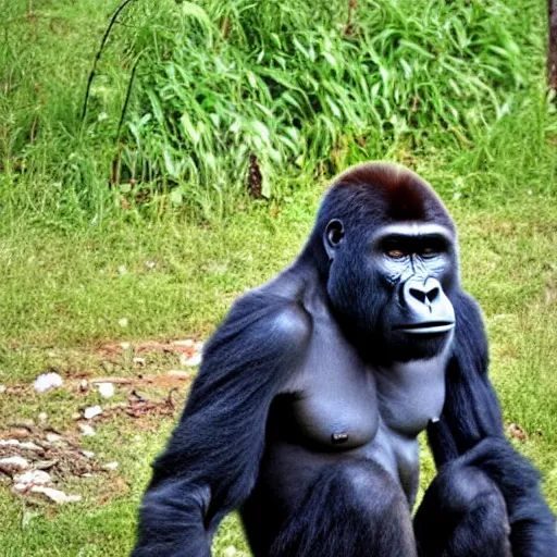 Prompt: gorilla drinking gasoline