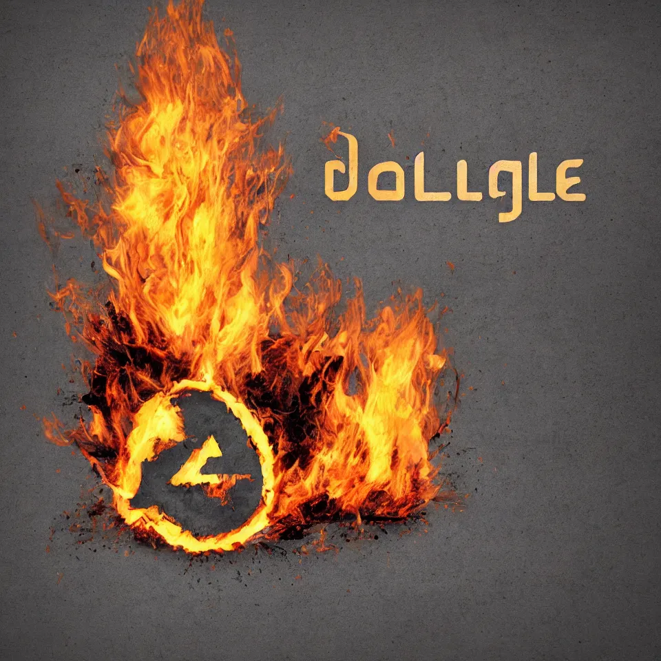 Prompt: dalle logo set on fire