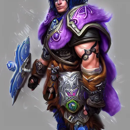 Image similar to varian wrynn merged with guldan, worlf of warcraft, dmitry prozorov style, artstation, extremely detailed, 8 k, high quality, beatufil painting