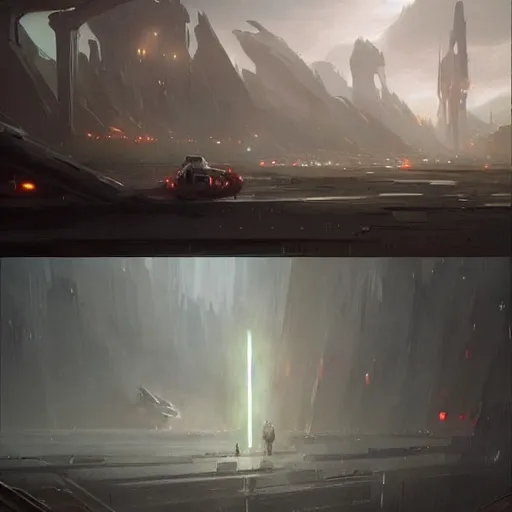 Image similar to star wars concept art by greg rutkowski, a post - modern city near to a big lake, sharp foccus, cinematic ilumination, nostalgic atmosphere.