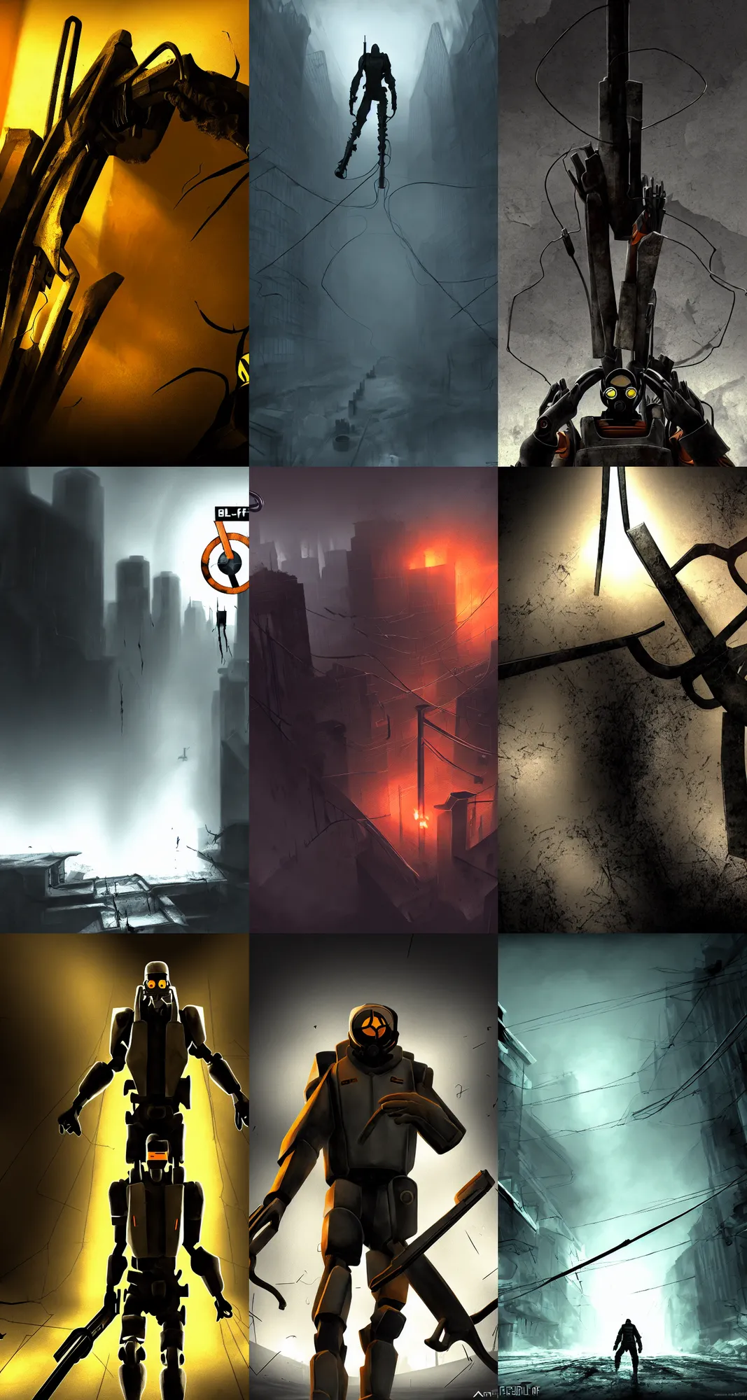 Prompt: half - life 2, stylized, wallpaper, dark background, desktop background, behance, artstation, deviantart