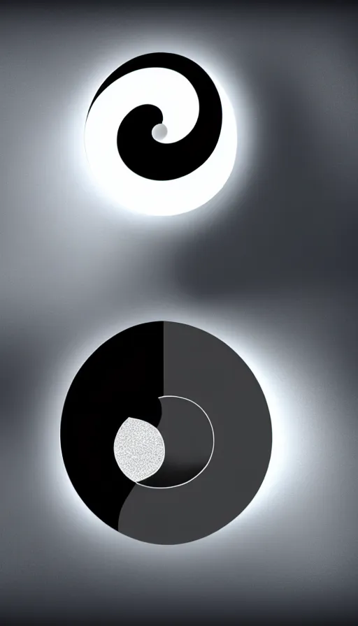 Image similar to Abstract representation of ying Yang concept, with Unreal Engine