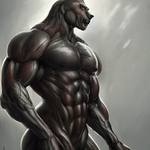Prompt: a musclebound anthropomorphized horse with a magnificently muscular physique wearing a tight leather battle outfit while protecting a facility, equine, anthro art, furaffinity, highly detailed, digital painting, artstation, sharp focus, concept art, illustration, art by artgerm, greg rutkowski, wlop