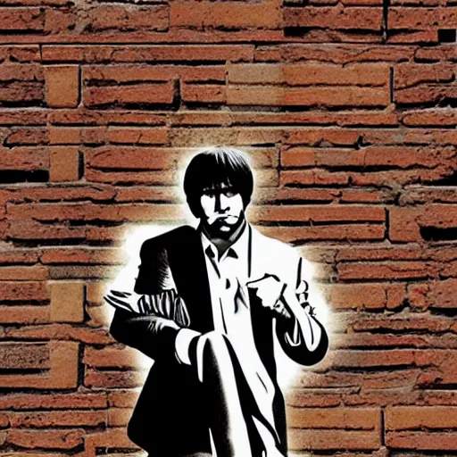 Prompt: a buffalo in the streets surrounded by bricks of flour digital illustration poster scarface, godfather, 8 k