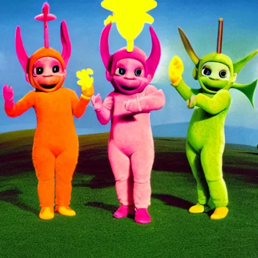 Image similar to Gremlin Teletubbies