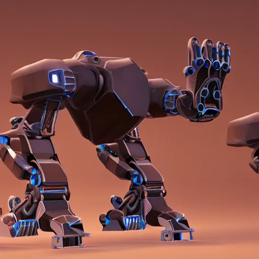 Image similar to hard surface, robotic platform, based on realistic low poly convex shape, 6 claws, symmetric, unreal engine