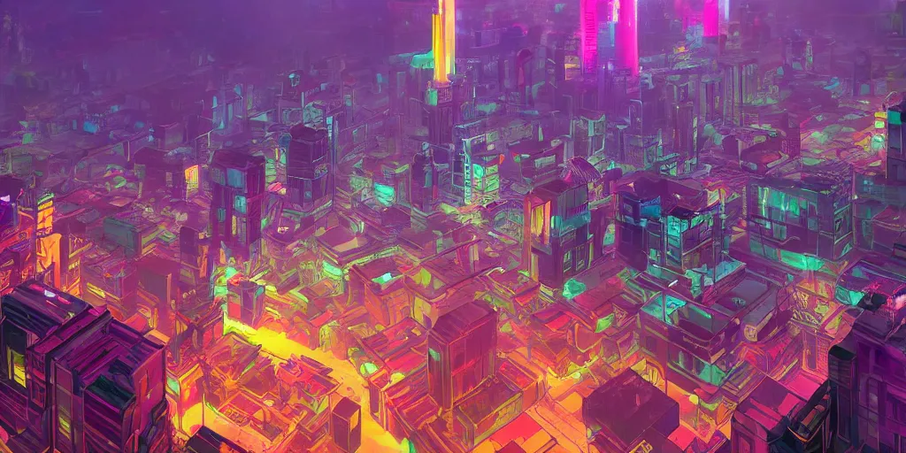 Image similar to DMT city, concept art by beeple, android jones and Seth McMahon