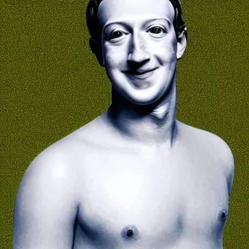 Image similar to mark zuckerberg made of water