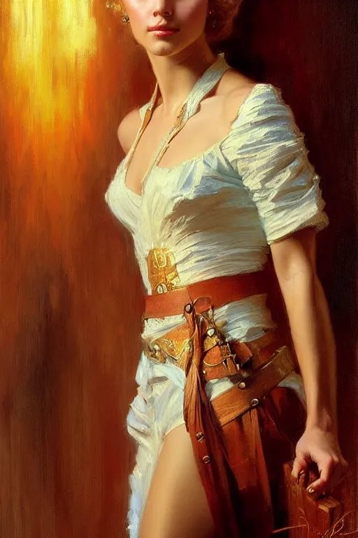 Prompt: stunning young woman, highly detailed painting by gaston bussiere, craig mullins, j. c. leyendecker 8 k