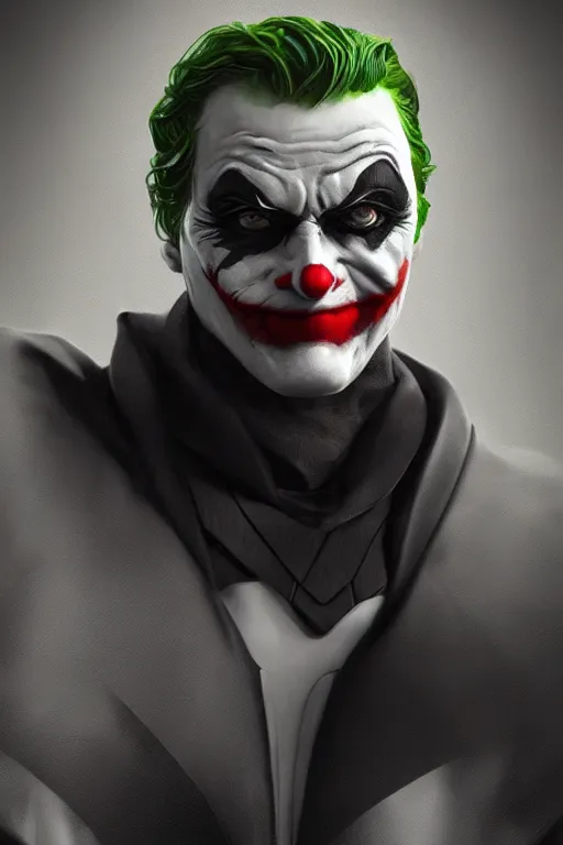 Image similar to Joker wearing vader's armor, full character, artstation, highly detailed, highly realistic