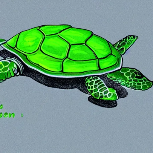 Prompt: green turtle with silly mustache, art, cartoon, profile picture, hd