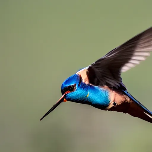 Image similar to photo of an african swallow mid flight carrying a coconut