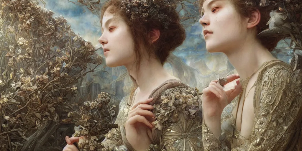 Image similar to masterpiece veracious pertinence salve Reginae, masterpiece by Edgar Maxence and Ross Tran and Michael Whelan artistic, intricate drawing, realistic fantasy, extremely detailed and beautiful aesthetic face, establishing shot, 8k resolution, dramatic lighting,