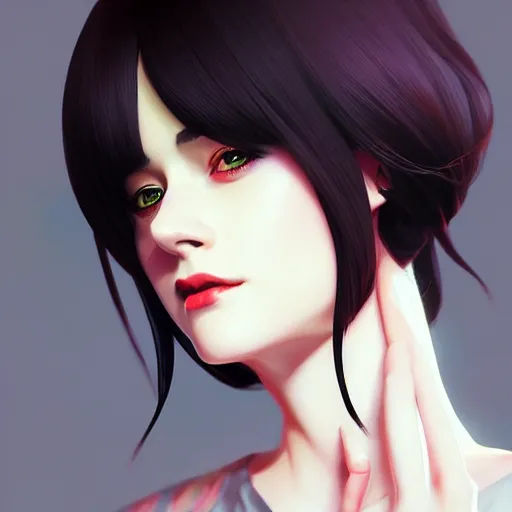 Image similar to a portrait of a beautiful sean young, art by ilya kuvshinov and wlop and and josan gonzalez, shikanosuke yagaki, mitsumayo, reivaille, digital art, highly detailed, intricate, sharp focus, trending on artstation hq, deviantart, pinterest, unreal engine 5, 4 k uhd image