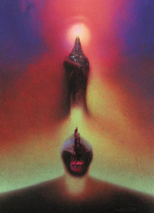 Image similar to alex jones by lisa frank and zdzislaw beksinski