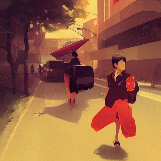 Prompt: Japanese City pop artwork by Sergey Kolesov, detailed, dynamic, cinematic composition