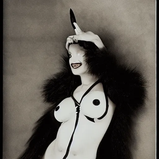 Image similar to elegant woman dressed up as pikachu, wearing black lacy stockings, art photo by Annie Liebovitz and Alphonse Mucha