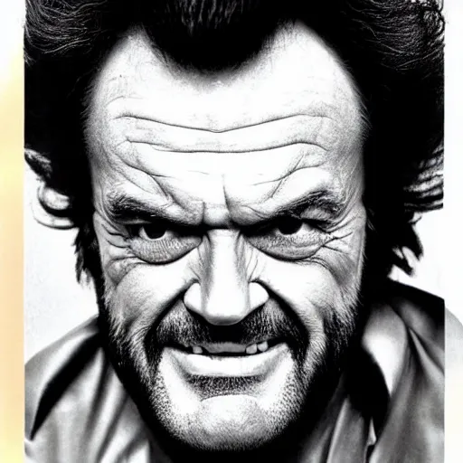 Prompt: Jack Nicholson as wolverine from x-men, photography by Annie Leibovitz