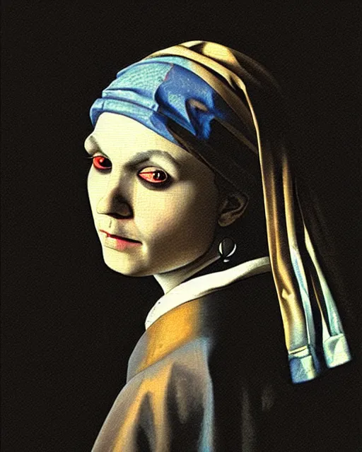 Prompt: “Detailed portrait of Gerard Way by Vermeer, moody lighting”