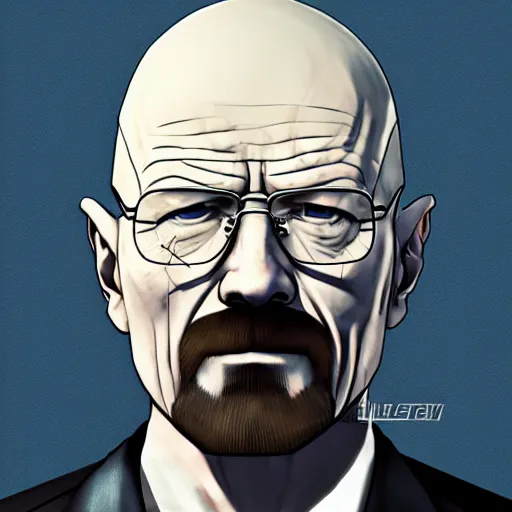 Prompt: walter white in the style of devil may cry 5