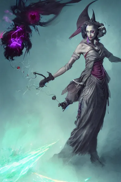 Prompt: beautiful girl necromancer, witch - doctor covered with velvet exploding into organic velvet, angels, 3 d render, hyper realistic detailed portrait, holding mace, ruan jia, wlop. scifi, fantasy, magic the gathering, hyper detailed, octane render, concept art, peter mohrbacher