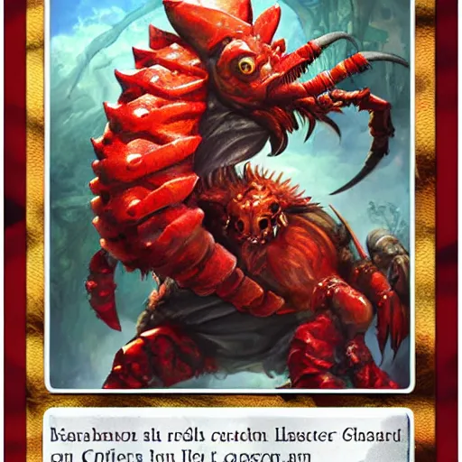 Prompt: fantasy card of giant rat - lobster beast in style of magic the gathering