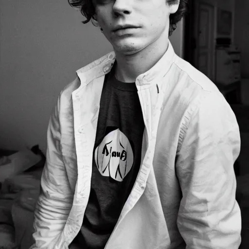 Image similar to evan peters photographed by larry clark, 8 k