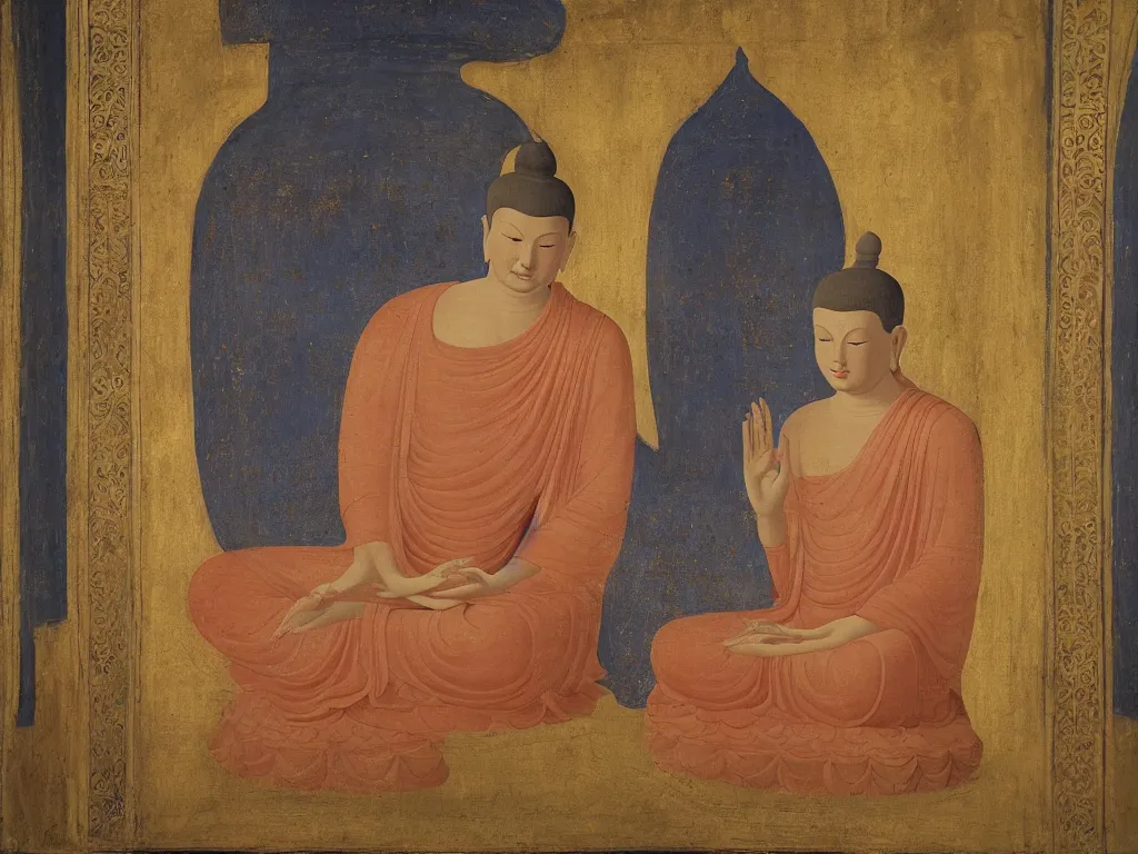 Prompt: Portrait of the Buddha. Painting by Fra Angelico.