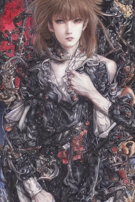 Prompt: a portrait of a character, by Ayami Kojima