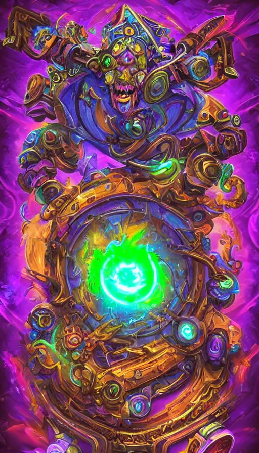 Prompt: psytrance artwork, from hearthstone