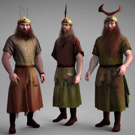 Prompt: 3D model, Viking, Viking clothes