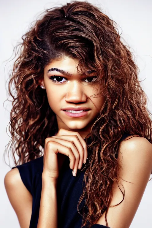 Image similar to A portrait photograph of Zendaya Ultra detailed, hyper realistic, 4k