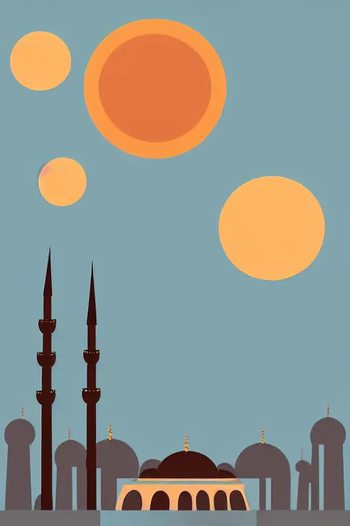 Prompt: minimalist boho style art of istanbul sunrise, illustration, vector art