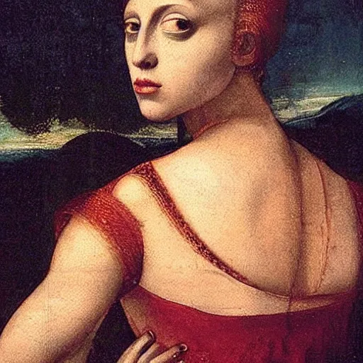 Image similar to renaissance painting of lady gaga