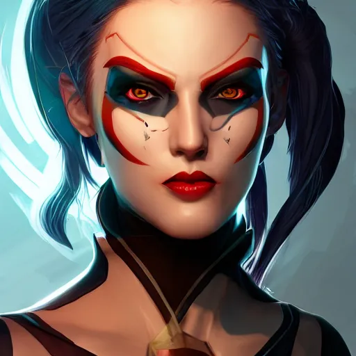 Prompt: face of vi from arcane, centered, symmetrical, artgerm, artstation