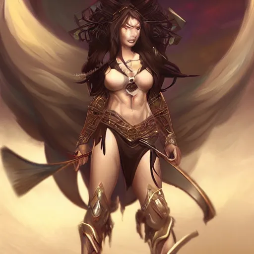 Image similar to a goddess mystic female warrior leader by ross tran digital artwork business leader