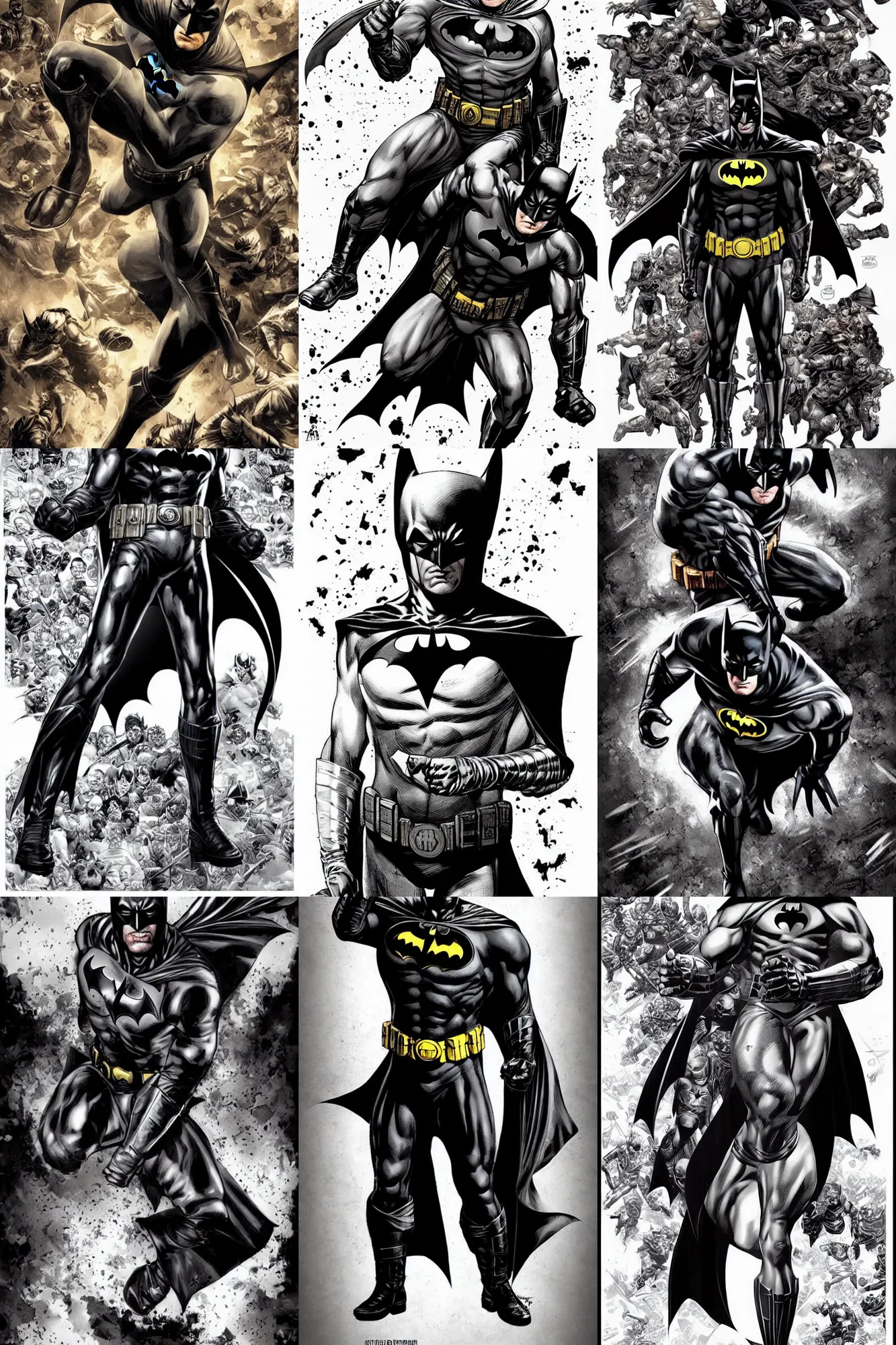 Image similar to full body batman character design by lee bermejo