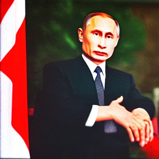 Image similar to sony 35mm photo of kim jong putin. Soft light, high quality