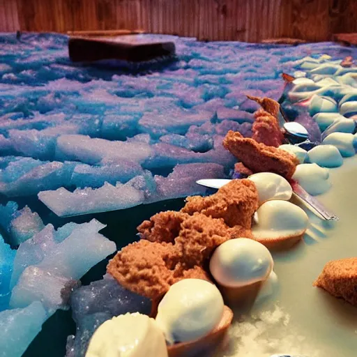 Image similar to a sea made of ice cream