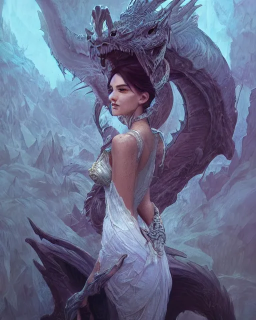 Image similar to Portrait of a ghostly dragon person, HD, illustration, epic, D&D, fantasy, intricate, elegant, highly detailed, digital painting, artstation, concept art, smooth, sharp focus, illustration, art by artgerm and greg rutkowski and alphonse mucha, monster hunter illustrations art book