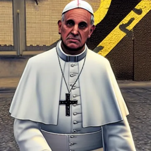 Image similar to the pope in gta 5