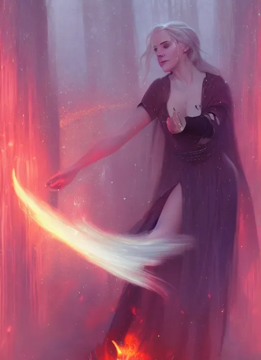 Image similar to a mage casting a frost spell by charlie bowater and john howe and delphin enjolras