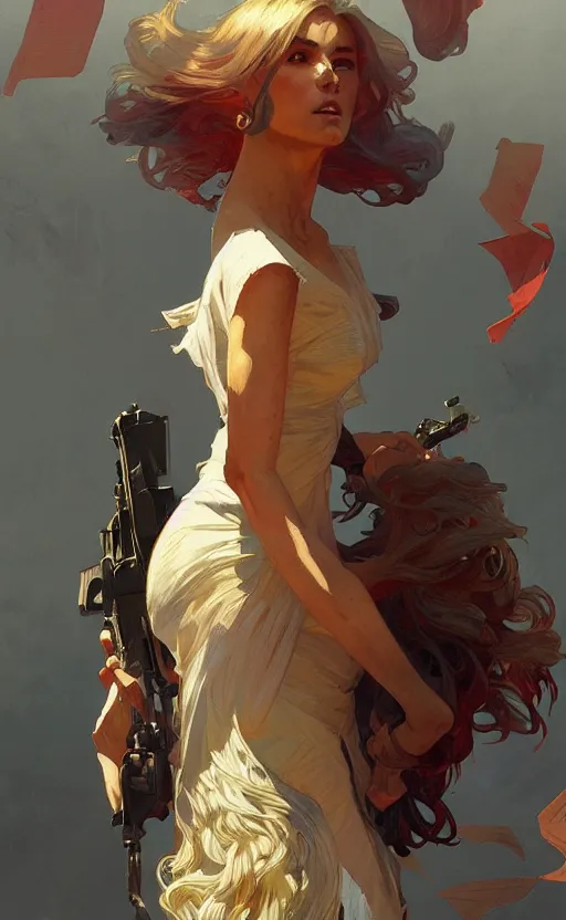 Image similar to a personification of The United States of America, highly detailed, digital painting, artstation, concept art, sharp focus, illustration, art by greg rutkowski and alphonse mucha